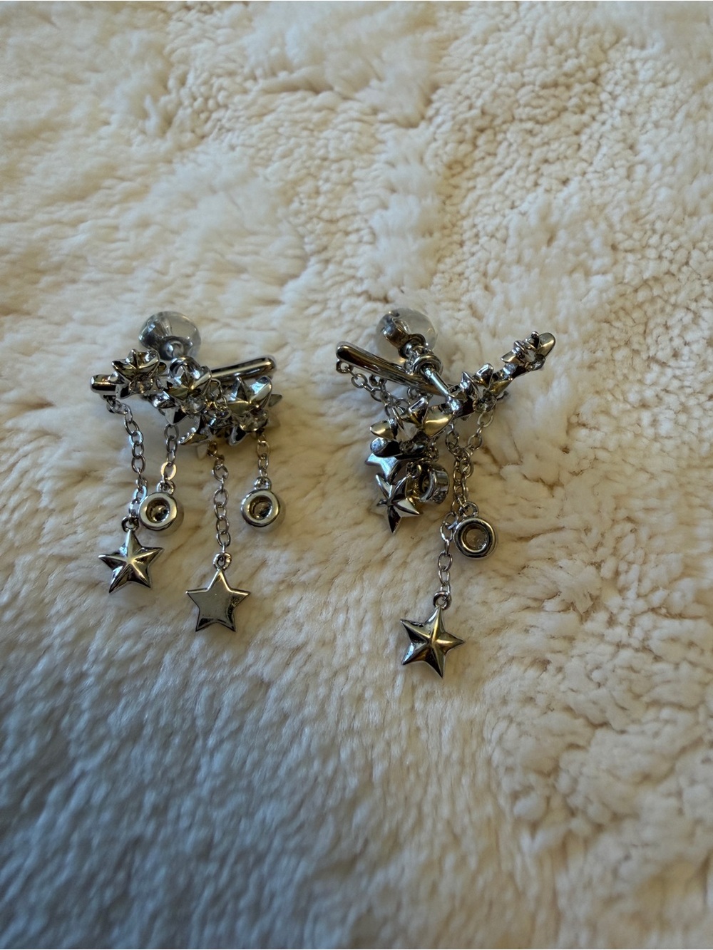 925 Silver Star Dangle Earrings - Women Accessories